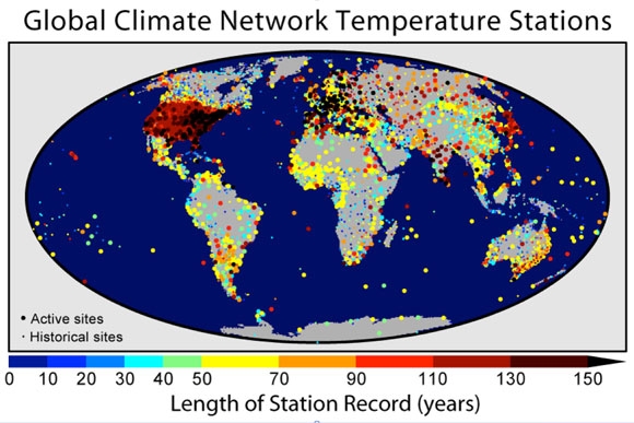 Global climate network temperature stations