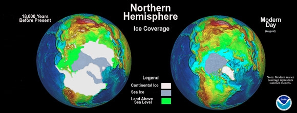 Northern hemisphere ice coverage
